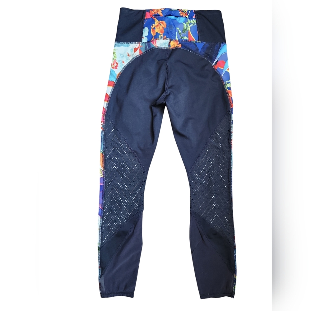 Athleta Navy High Rise Tropical Precision 7/8 Tight Size S - Picture 2 of 3